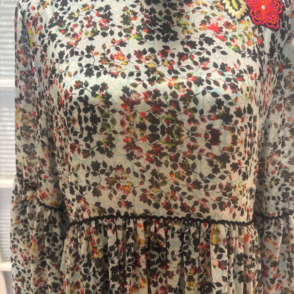 Anthropologie Bhanuni by Jyoti Floral Boho Dress Size 12 - Picture 2 of 7